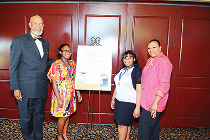 (From left) Joe Jones (Chair of the Education Committee of 100 Black Men of Las Vegas), Abrielle Abott-Williams, Jana Burd and Lillian McMorris (Public Information Officer of 100 Black Men of Las Vegas).
