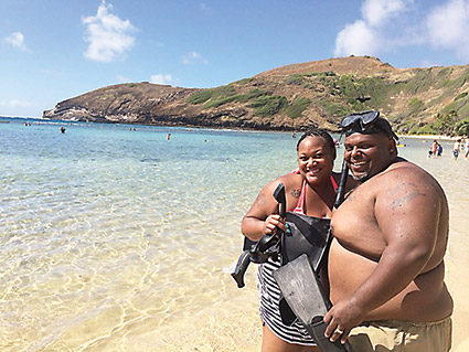John and Kym Newell snorkeling on their recent honeymoon in Hawaii.
